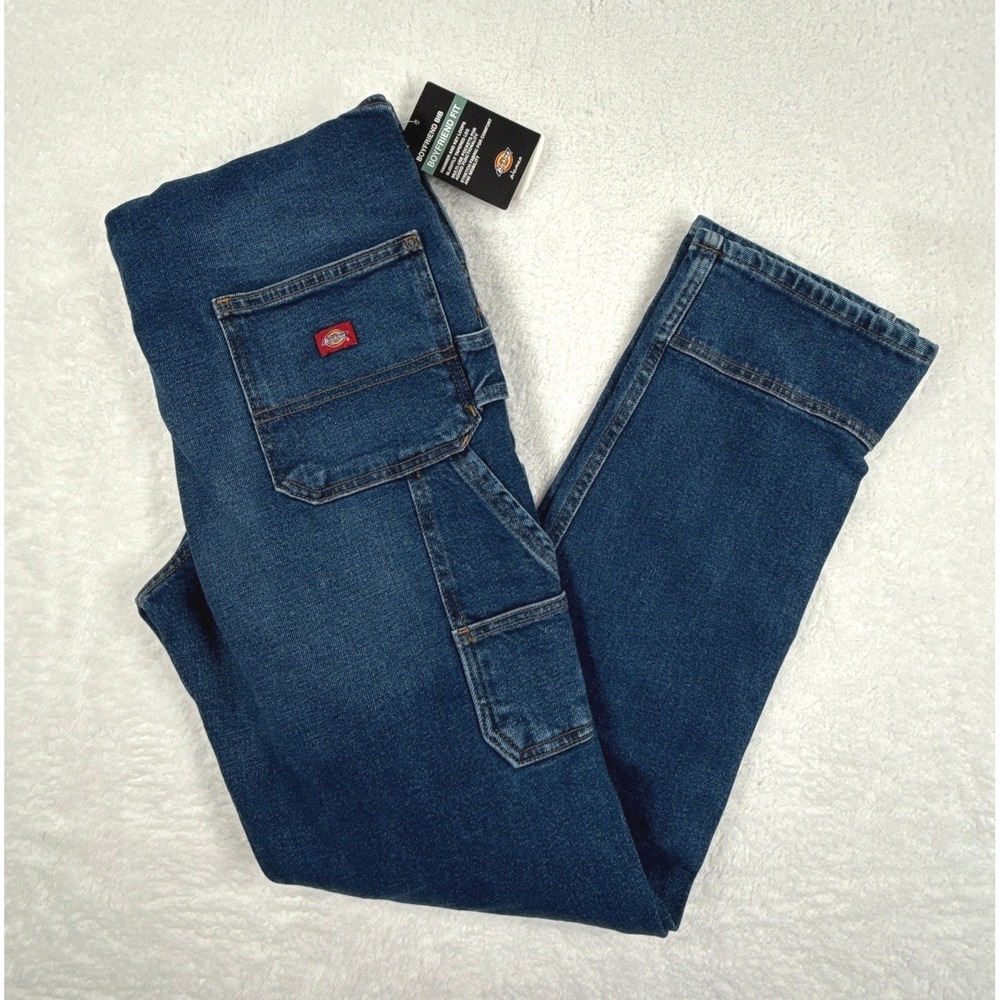 Dickies Womens Small Boyfriend Bib Overalls Blue Denim Carpenter NWT